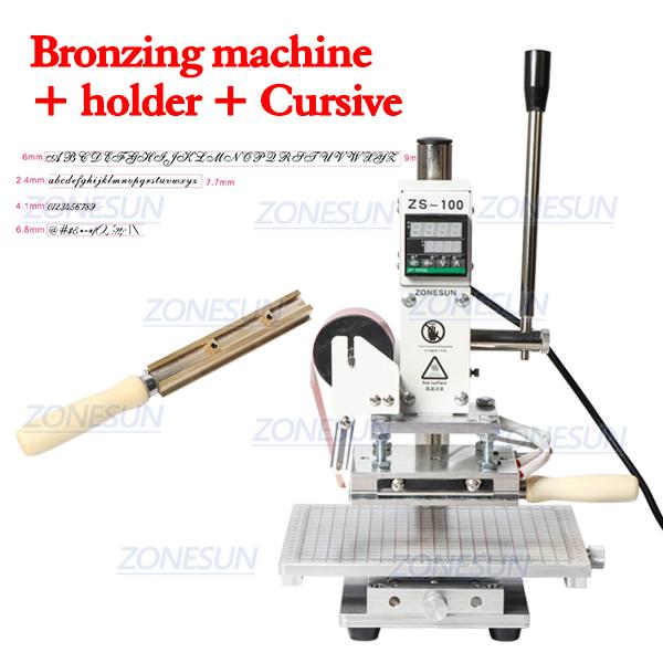 ZONESUN ZS-100C Digital Hot Foil Stamping Machine Leather Embossing Heat Pressing Machine For Wood PVC Paper Custom Logo Stamp
