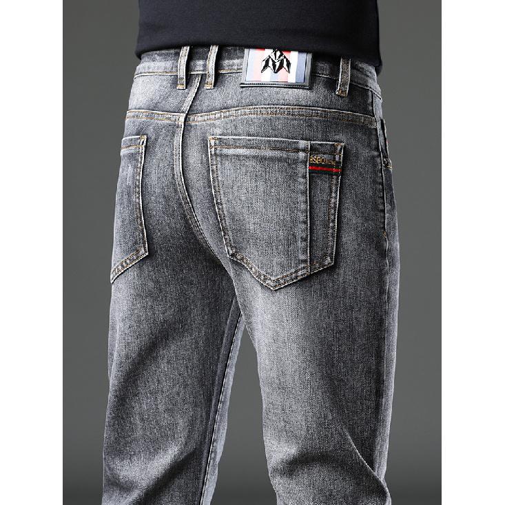 2024 New Autumn And Winter Jeans Men'S Straight Leg Slim Fit Elastic Trend Thick Casual Versatile Pants