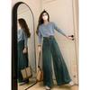 Women's High Waist Retro Wide Leg Jeans - Plus Size, Loose Fit, Slimming, Floor Length