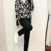 Autumn And Winter Knitted Casual Leopard Print Suit Feminine European Fashion Three Piece Set