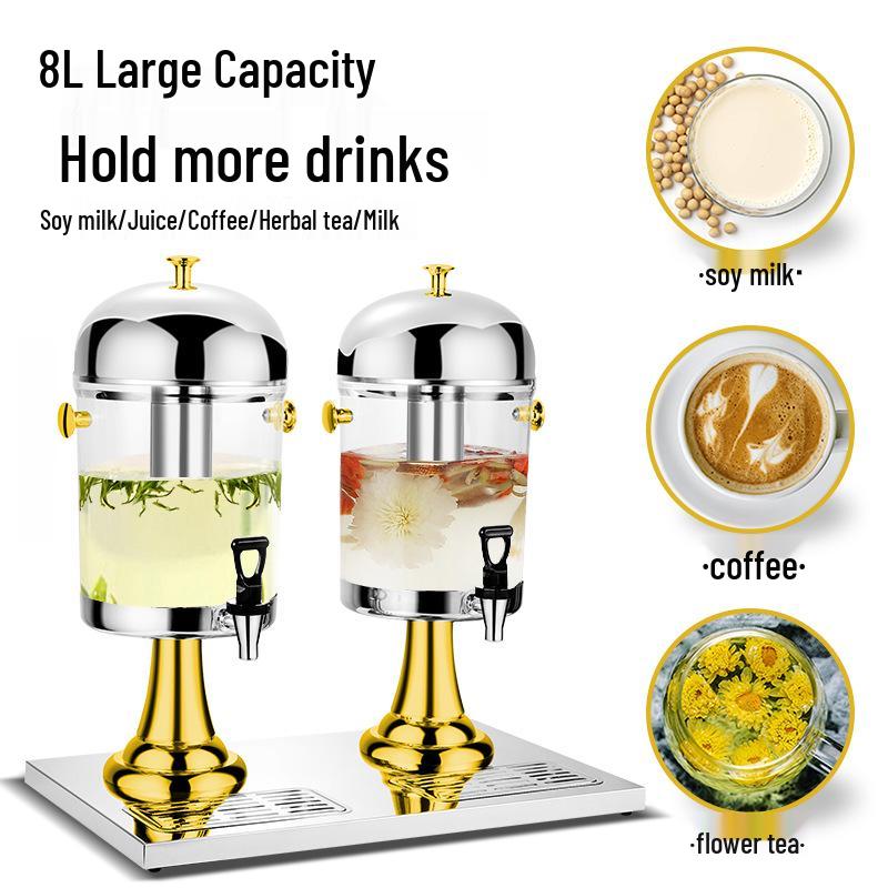 Western Style Stainless Steel Juice Dispenser – Single, Double, or Triple Head Self-Service Cold Beverage Machine