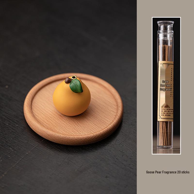 Blessing for Peace: Yuzu Incense Holder & Tray for Zen Tea Rooms and Coffee Tables