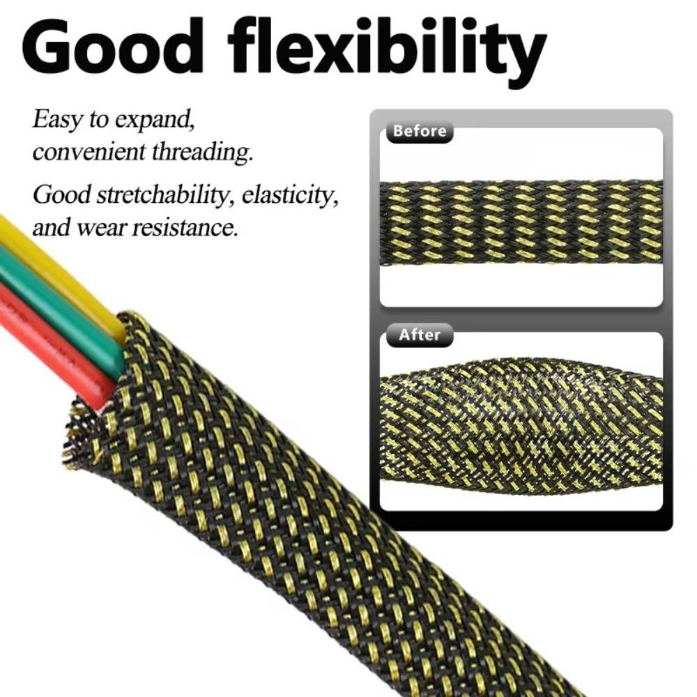 Flame Retardant Braided Cable Sleeve PET Cable Sleeving New Braided Sleeving  Hardware Accessories