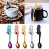 Beautiful Girl Spoon Dessert Teaspoons Stainless Steel Sugar Cake Spoons Colorful Tea Spoon for Coffee Iced Tea