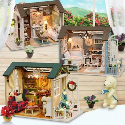 Handmade Craft Gifts Doll House DIY Miniature Dollhouse Toy Furnitures CasaDolls Houses Toys For Children Birthday Gifts