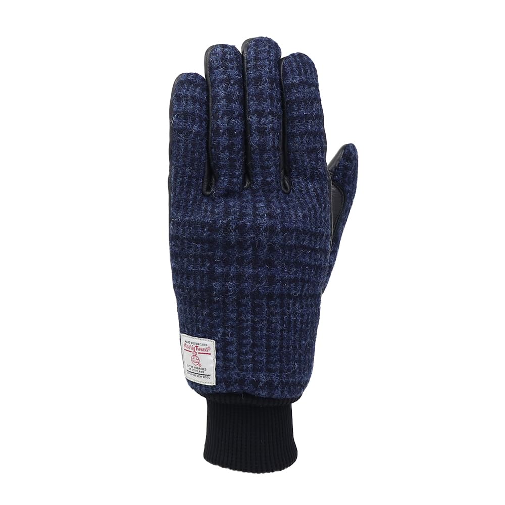 NANKAI Harris Tweed Motorcycle Riding Medium SDG-3350 Gloves, Navy, (SDG-3350-NV-M)