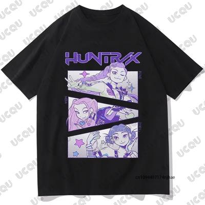 KPop Demon Hunters Huntrix Graphic Print Cotton Men Women Tshirt Summer Short Sleeve Tees Casual Sports Kids Tops
