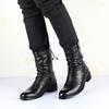 Winter Pointed Toe Mens Mid-calf Boots Increased To Leather Men's Boots Long Tube Mens Winter Boots