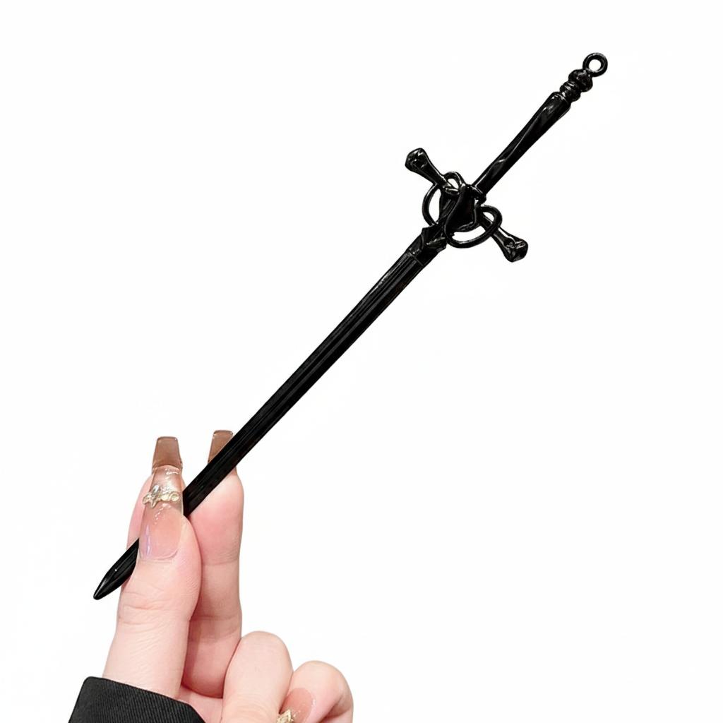 

Alloy Sword Hairpin New Chinese Style Hanfu Hair Accessory Long Sword Hair Stick Elegant Bun Updo for Traditional Costume