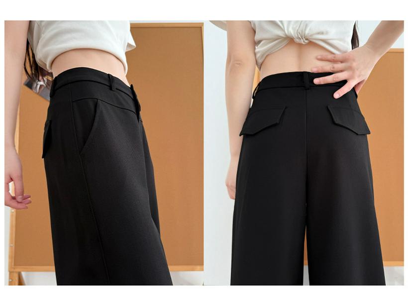 High-End Women's Suit Pants: Slimming, Thin, Narrow Spring/Summer Style, Straight-Leg with Good Drape, Comfy Loose Wide-Leg for Commute.