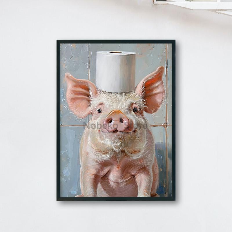Bathroom Toilet Paper Animal Posters Funny Animals Portrait Prints Canvas Painting Wall Art Pictures Home Bathroom Decoration