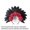 Stylish Halloween Feather Headband with Floral Details Cosplay Hair Decoration Suitable for Adults and Teens Party Wear