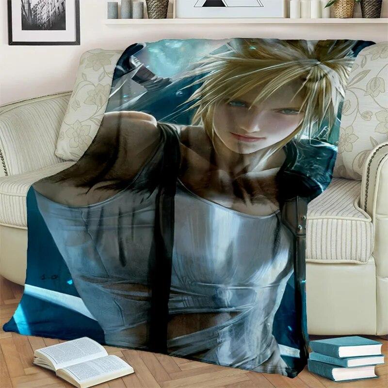 3D Final Fantasy Game Gamer FF14 HD Blanket,Soft Throw Blanket for Home Bedroom Bed Sofa Picnic Travel Office Cover Blanket Kids