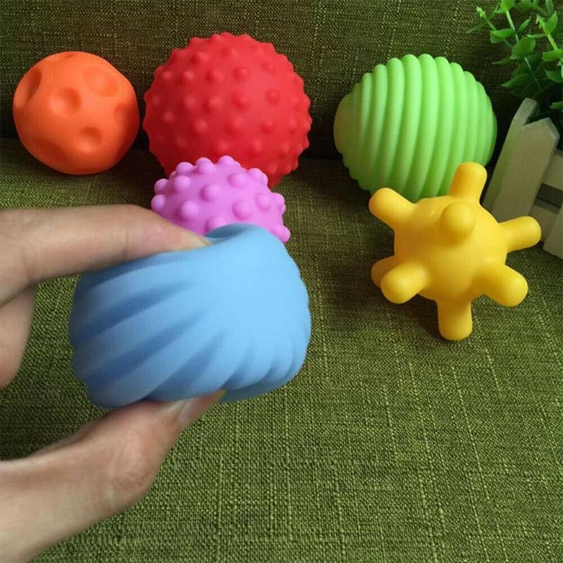 6pcs Baby Soft Massage Sensory Development Puzzle Ball Sound Toys For Infants