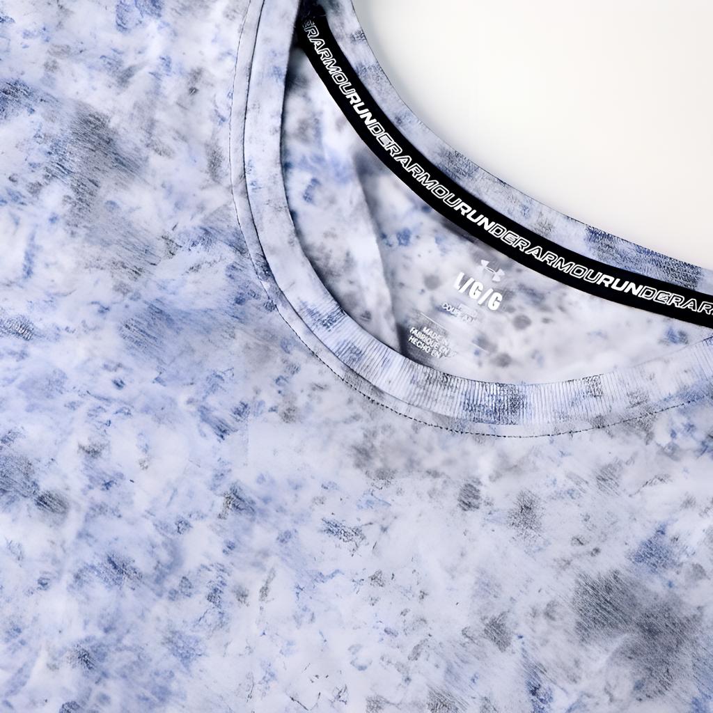 Under Armour Seamless Stride SS25 Running Series Gradient Logo Slim Fit Crew Neck T-Shirt Men Tops Storm-Gray 1388043-044