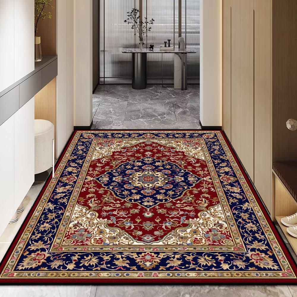 Vintage Persian Carpet In The Living Room Decoration Bedroom Soft Mat Bedside Non-slip Easy Clean Lounge Rug Entrance Door Mat