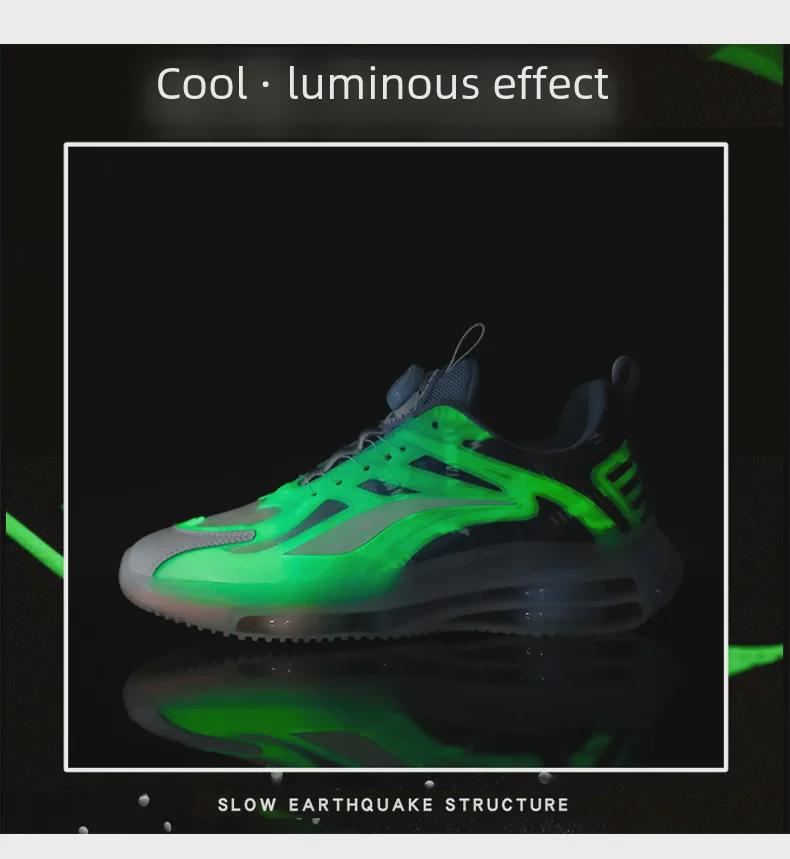 Men's Winter Double-Layer Air Cushion Shock-Absorbing Rotating Button Running Shoes - Trendy All-Match Casual Sports Footwear