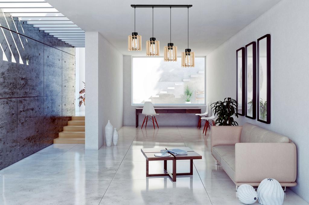 Hanging Lamp, Ceiling Chandelier, Wooden, Led Lampshade
