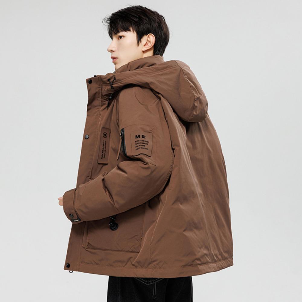 New Down Jacket Men's Trendy Brand Fashion Tooling Outdoor Mountain Jacket Loose Fashion Hooded Men's Jacket