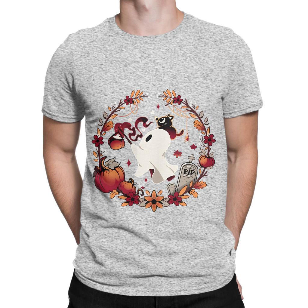 Spooky Wishes Cute Halloween Ghost Classic Funny Graphic 100 Cotton Tshirt Halloween Tops Tees For Unisex