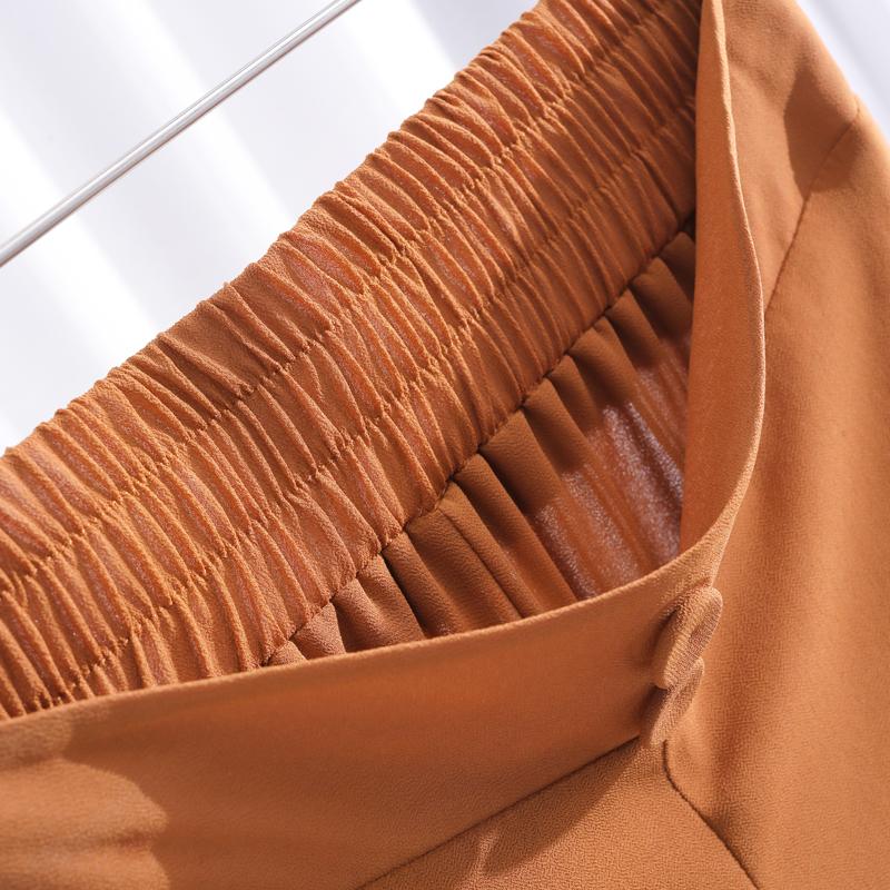 Dámské letní šifonové široké kalhoty s vysokým pasem ležérní černé dlouhé kalhoty