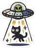 Cute UFO Cat Waterproof Sticker, Durable Easy Apply Vinyl Decal for Car Motorcycle Laptop Luggage