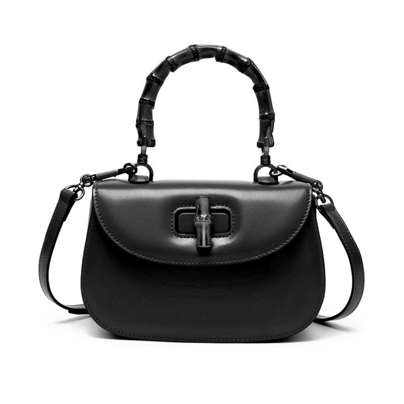 Leder Retro Mode Rindsleder High-End Messenger Bag Bambus Tasche Handtasche Satteltasche