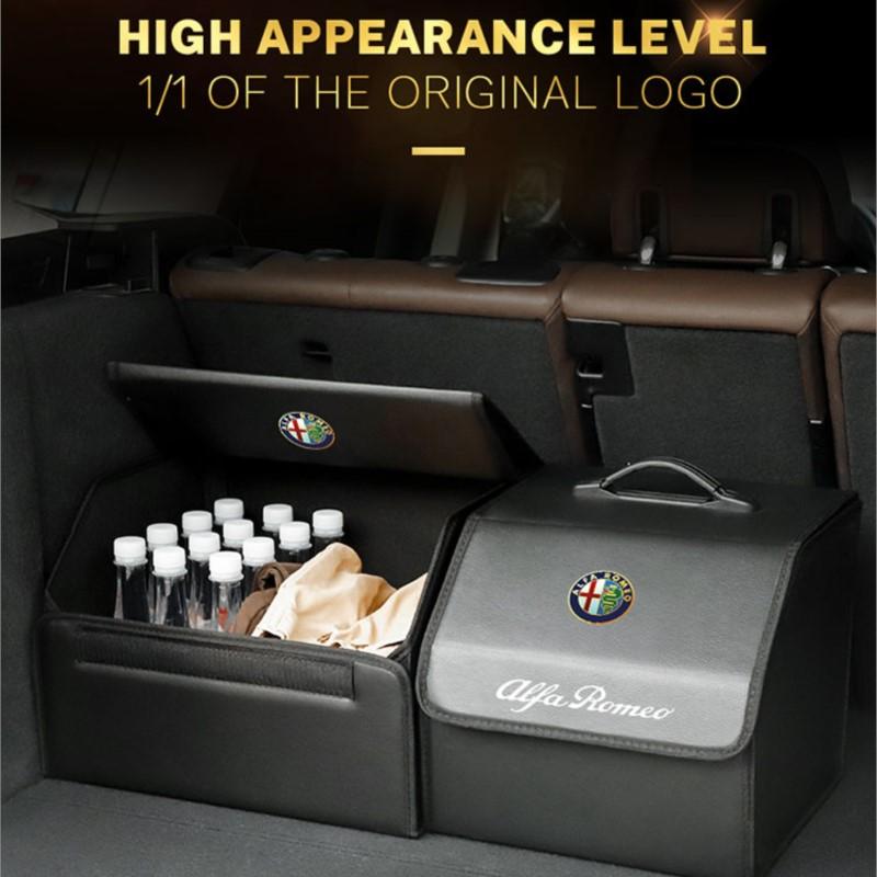 For Alfa Romeo Car Trunk Storage Bag Leather Camping Box Collapsible For Alfa Romeo Giulietta GT 159 147 156 Mito Brera Giulia FZQ5