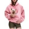 New European & American Autumn/Winter Hooded Plush Pet Bib Loose Pullover Sweatshirt for Women