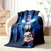 Akaza Demon Slayer Blanket Flannel Blanket Soft Cozy Plush Throw for Sofa Bed Lightweight Home Decor