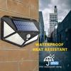 1~12PCS 100 LED Solar Wall Lamp 4 Sides Luminous With Motion Sensor Outdoor Garden Courtyard Waterproof Wall Light