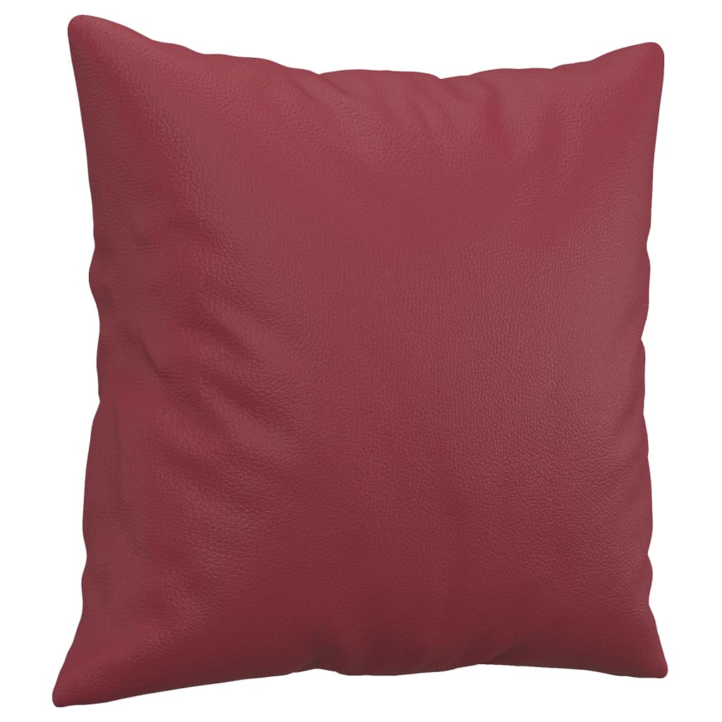 2 Seater Sofa with Decorative Cushions Burgundy 120 cm Synthetic Leather