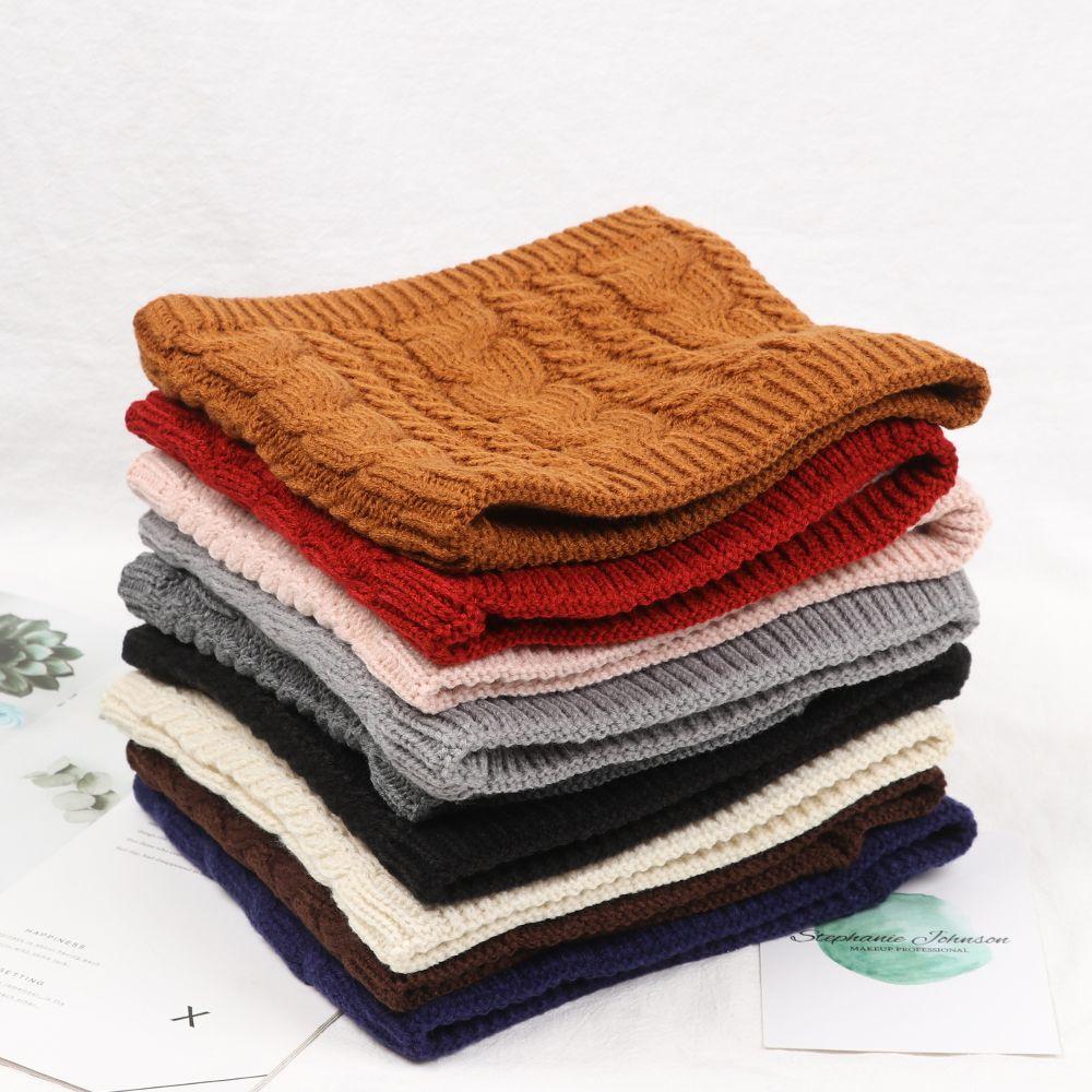 Cable Collar  Cowl Go Out Wrap Neck Warmer Circle Brushed Knit Loop Snood Shawl Thicken Scarf