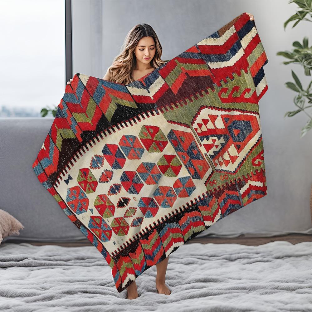 Turkse Kilim Tapijt Vintage Handgemaakt Wol Traditioneel Geometrisch Bed Tapijt Decoratief Plaid