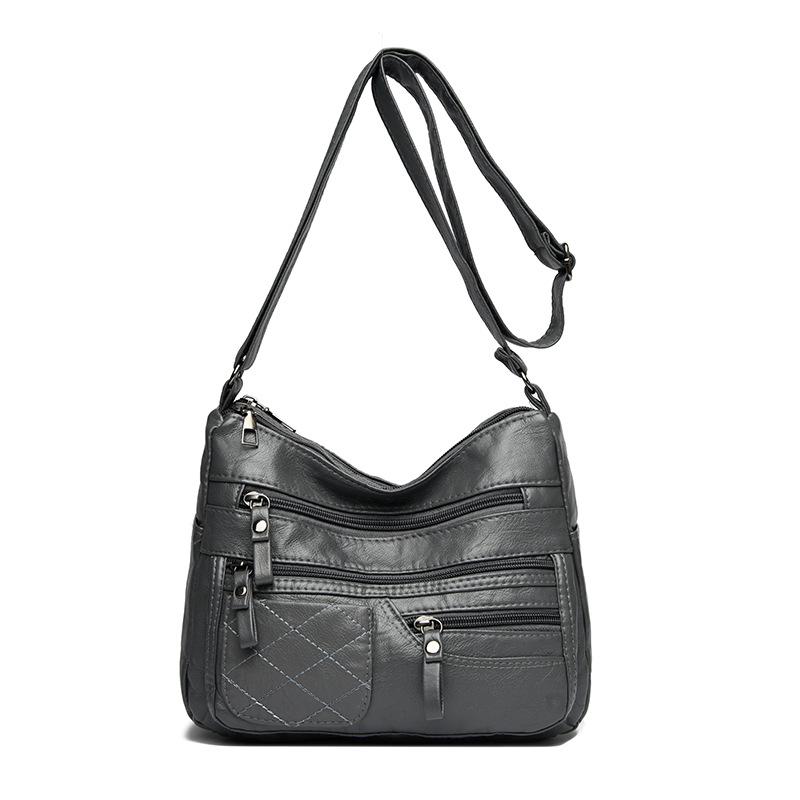 2025 New Soft Leather Bag Women's New Fashion Casual Versatile Temperament Shoulder Messenger Bag