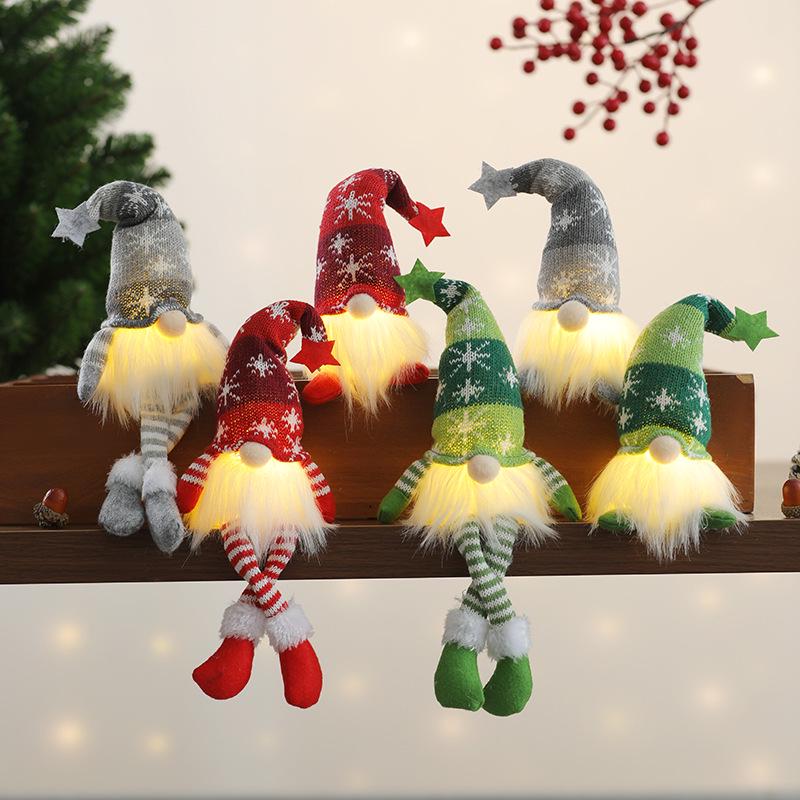 Light-Up Faceless Old Man Star Hat Christmas Ornaments