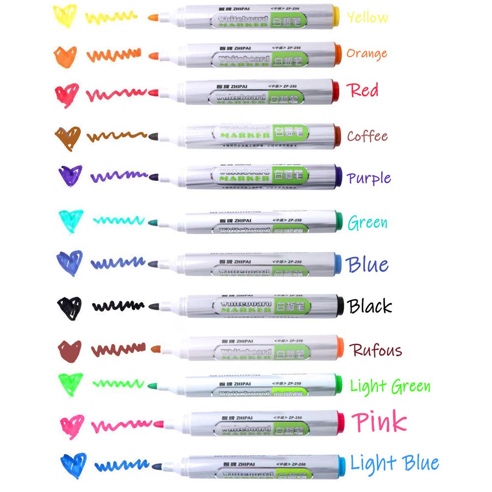 Premium 12-Color Whiteboard Markers - Fine 1.5mm Tip Ceramic Dry Erase Pens for Office Meetings & Planning - Vibrant, Low-Odor &