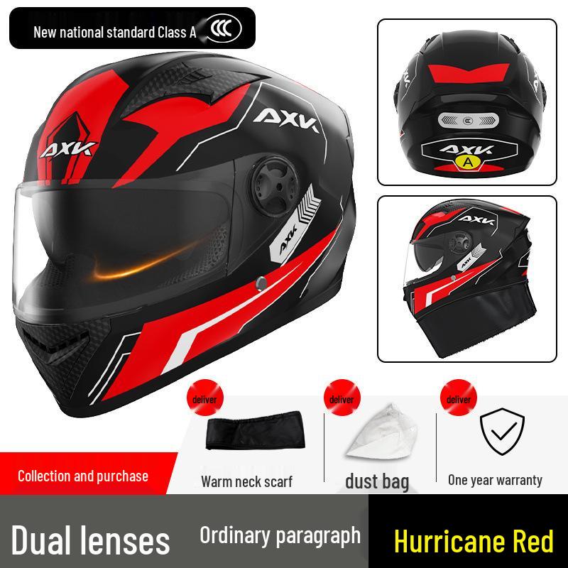 Certified Electric Motorcycle Helmet - Unisex Full Face, All-Season, Winter Warm, Safety Helmet