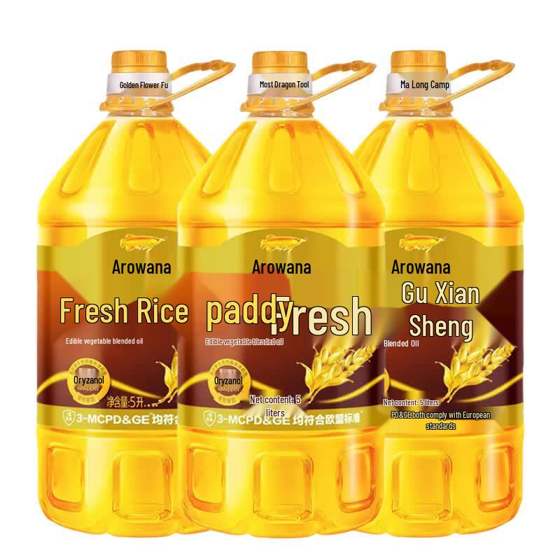 Arowana Golden Ratio Rice Bran Blended Cooking Oil, 3x5L