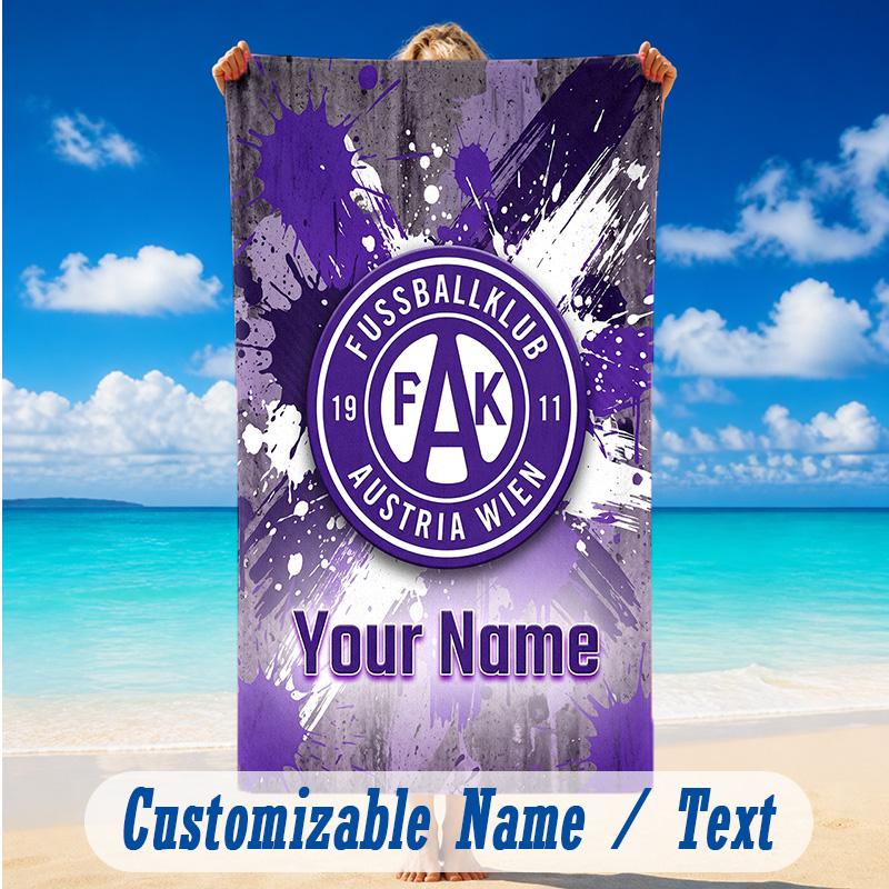 Beach Towel Custom Name Text, Quick Dry Large Towel For Beach HomeAustria Wien FC