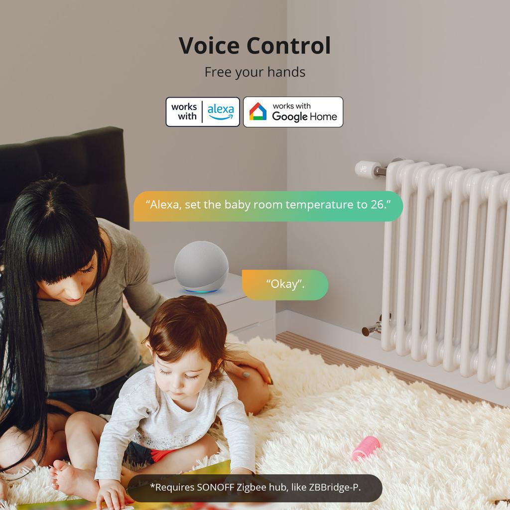 SONOFF TRVZB Thermostatic Radiator Valve Smart TRV Zigbee Thermostat Actuator Temperature Heater Control Support Alexa ZHA 2mqtt