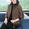 Women's Fall Temperament Tweed Jacket Middle-aged and Elderly Slim Hooded Tops