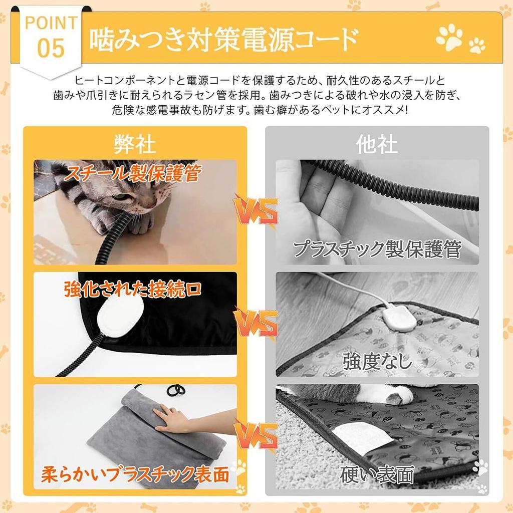 Pet Hot Carpet Pet Heating Mat ENTEKE Dog Cat Hot Mat Chewing Habit Prevention 10 Level Temperature Adjustment Timing Function Pet Heating Mat Cold