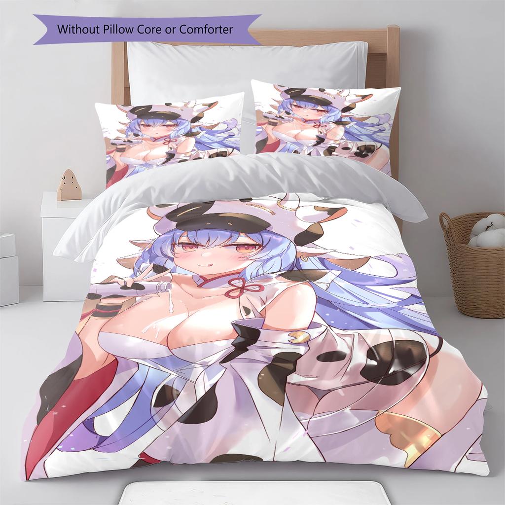 Anime-mönstrat sängkläder täcke set påslakan örngott Heminredning Födelsedagspresent (1 * påslakan + 2 * örngott, utan kärna)
