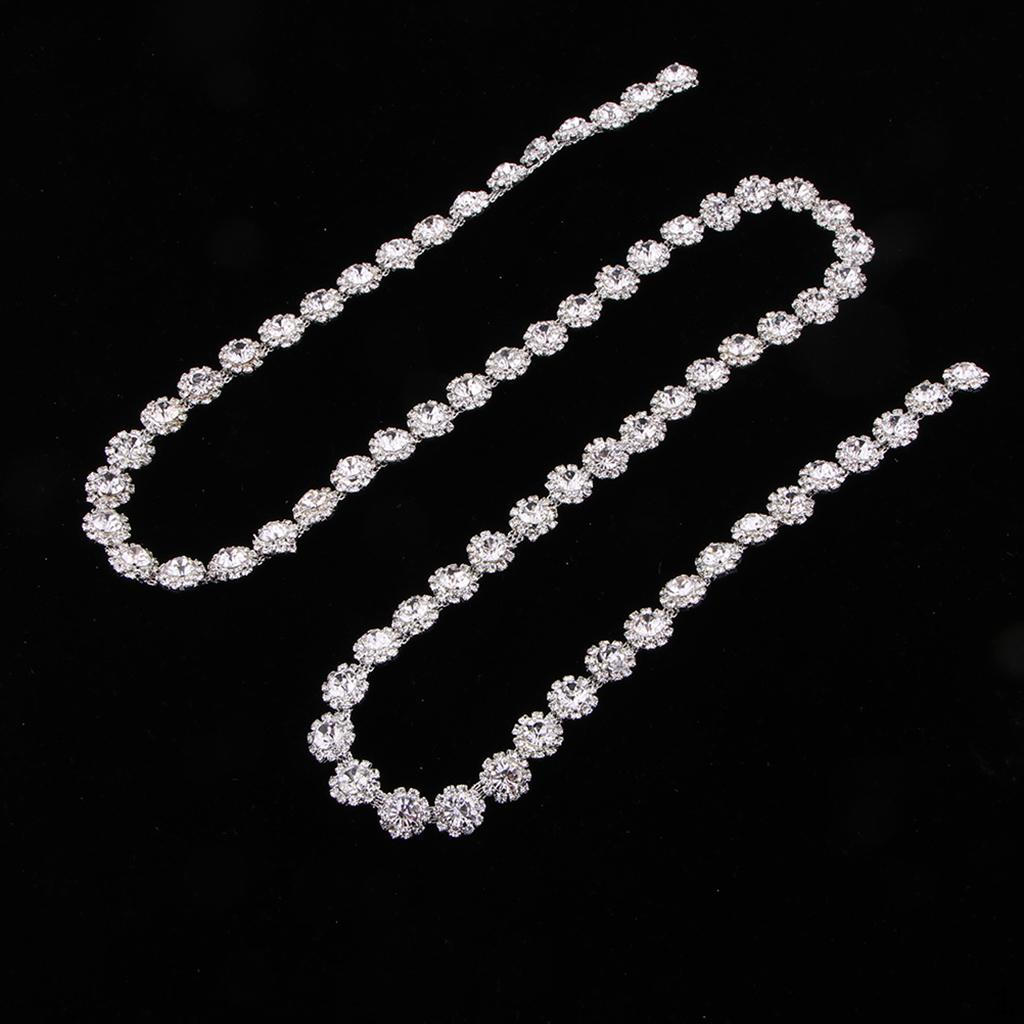 1 Yard Crystal Rhinestone Close Chain Sewing - Gold, 12mm