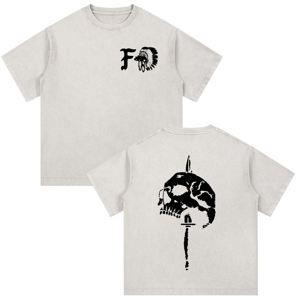 

Vintage Washed Forward Observations Group Skeleton Tshirts Men Women Clothing Fashion Punk Oversized Casual T Shirt Streetwear S