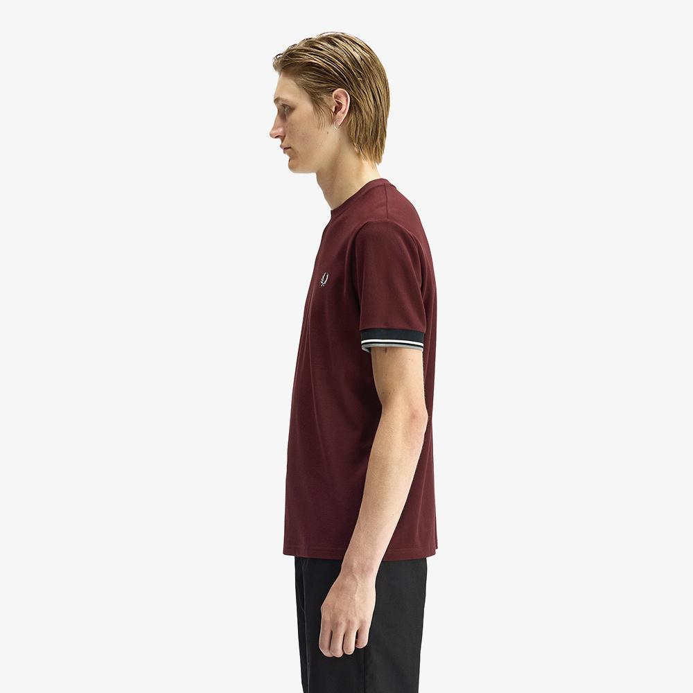 Fred Perry [Sharp] Twin Tip Cuff T-Shirt - Oxblood Afpm2612396-597