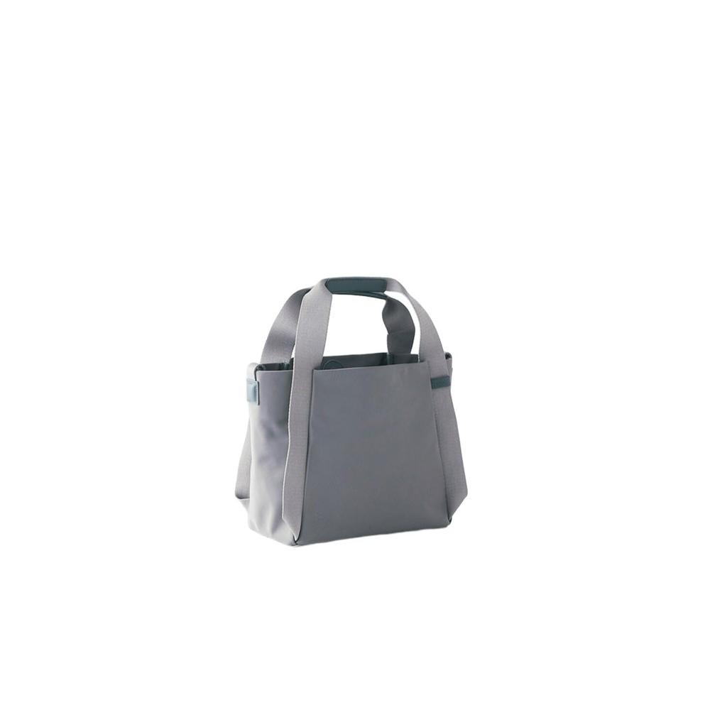Lacuo Geantă Tote Minimalistă din Nailon Gri, Geantă Mică 2 în 1, (Q)