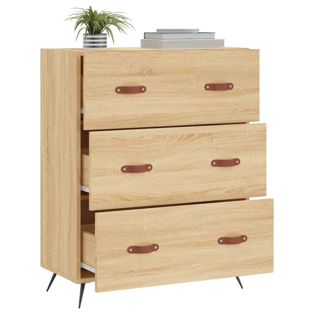 Chest of Drawers, Sonoma Oak, 69.5X34X90 Cm, Wood-based Material