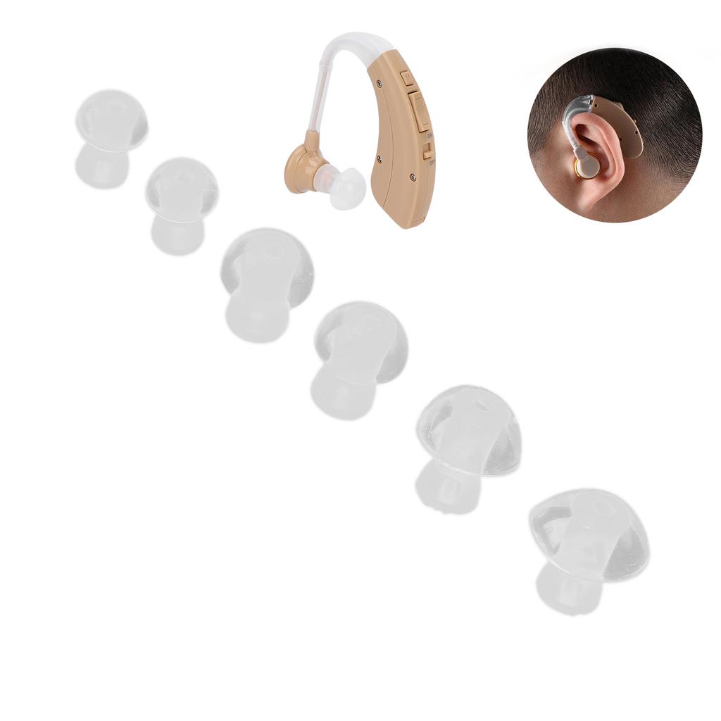 6pcs Hearing Aid Ear Tips Earplug Silicone Hearing Aids Buds Domes Ear Replacements